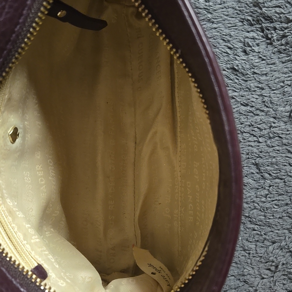 Kate Spade Burgundy Pebbled Leather Crossbody Bag - Picture 6 of 10